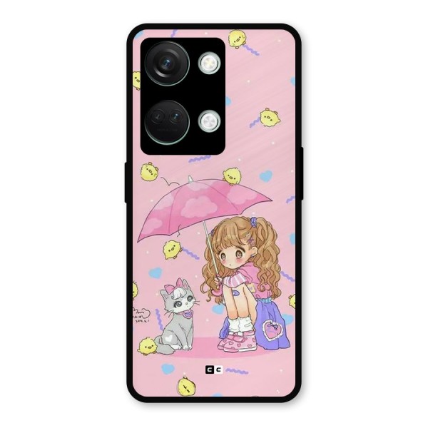 Girl With Cat Metal Back Case for OnePlus Nord 3