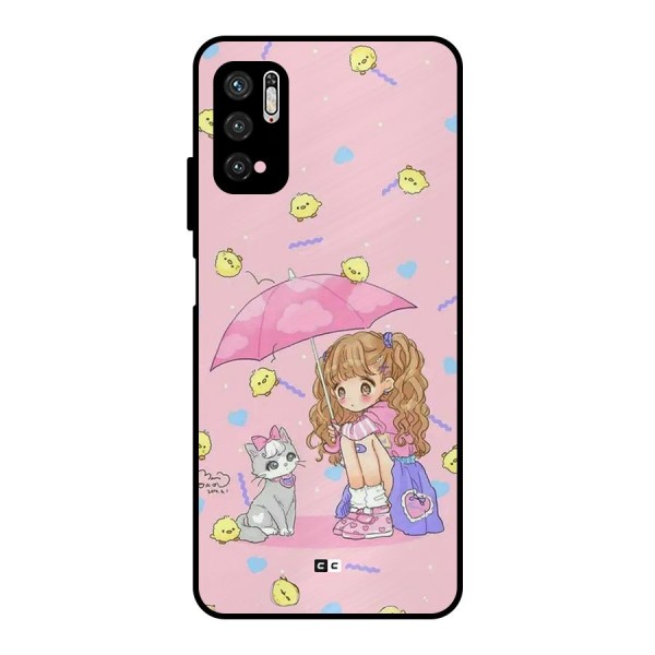 Girl With Cat Metal Back Case for Poco M3 Pro 5G