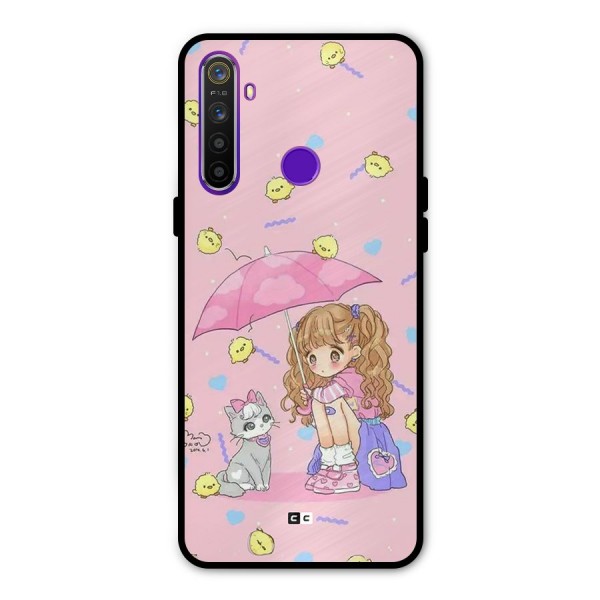 Girl With Cat Metal Back Case for Realme 5