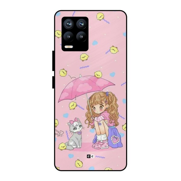 Girl With Cat Metal Back Case for Realme 8 Pro