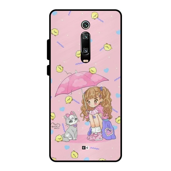 Girl With Cat Metal Back Case for Redmi K20 Pro