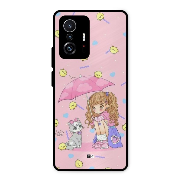 Girl With Cat Metal Back Case for Xiaomi 11T Pro
