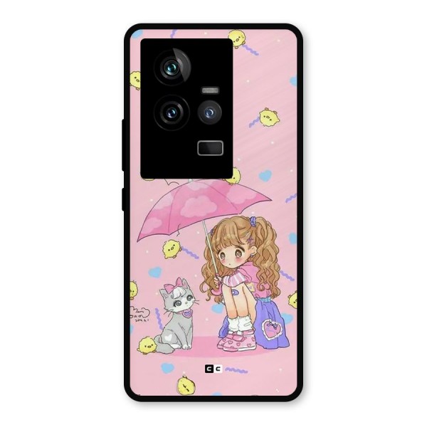 Girl With Cat Metal Back Case for iQOO 11 5G
