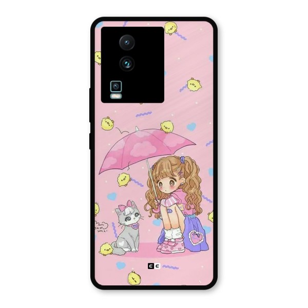 Girl With Cat Metal Back Case for iQOO Neo 7