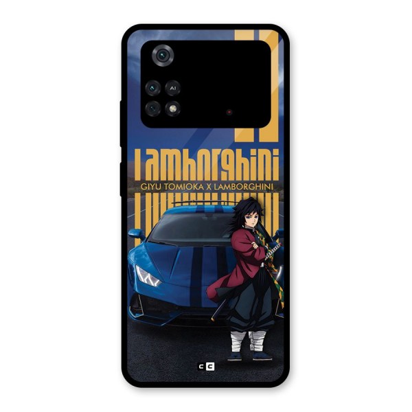Giyu Tomioka Supercar Glass Back Case for Poco M4 Pro 4G