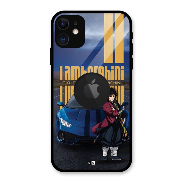 Giyu Tomioka Supercar Glass Back Case for iPhone 11 Logo Cut