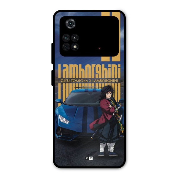 Giyu Tomioka Supercar Metal Back Case for Poco M4 Pro 4G