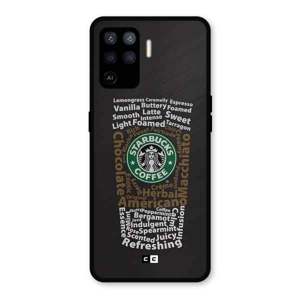 Glass StarBucks Metal Back Case for Oppo F19 Pro