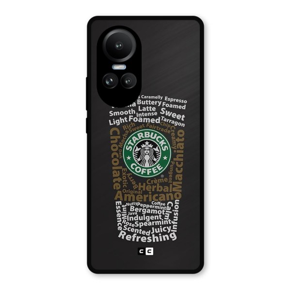 Glass StarBucks Metal Back Case for Oppo Reno10