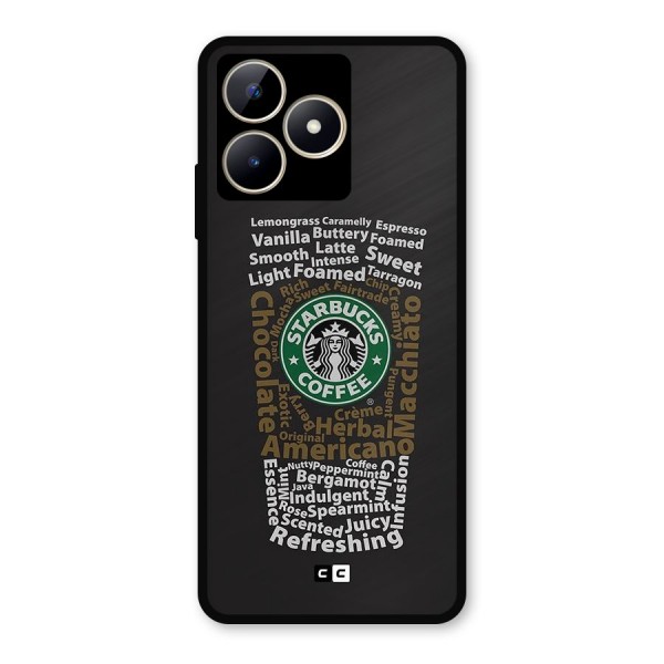 Glass StarBucks Metal Back Case for Realme C53