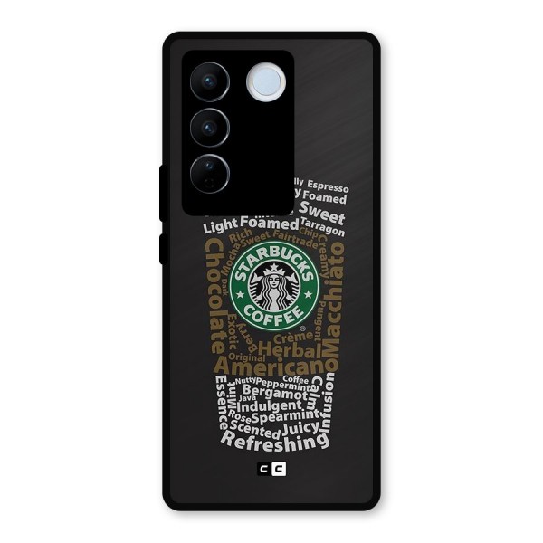 Glass StarBucks Metal Back Case for Vivo V27