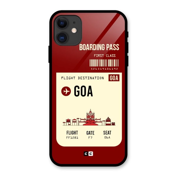 Goa Boarding Pass Glass Back Case for iPhone 11