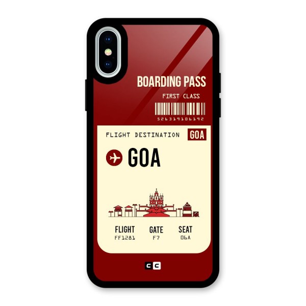 Goa Boarding Pass Glass Back Case for iPhone X