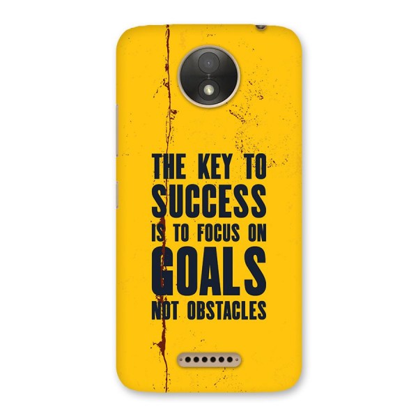 Goals Not Obstacles Back Case for Moto C Plus