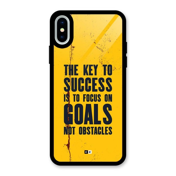 Goals Not Obstacles Glass Back Case for iPhone X