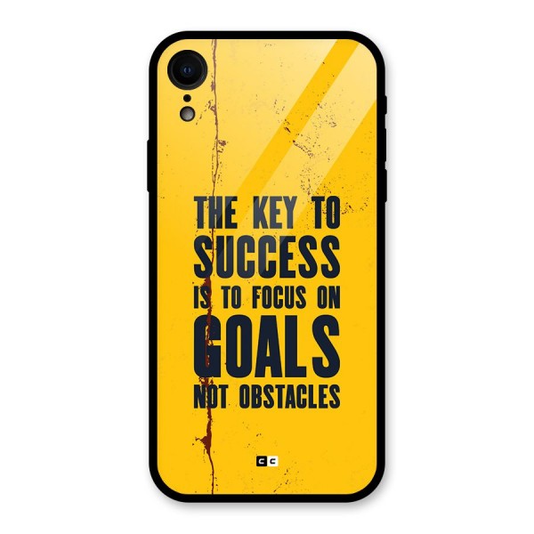 Goals Not Obstacles Glass Back Case for iPhone XR