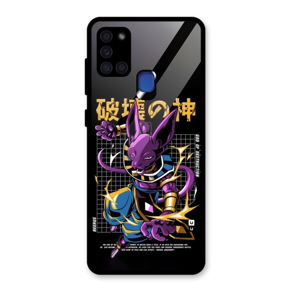 God Of Destruction Glass Back Case for Galaxy A21s