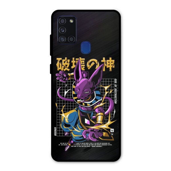 God Of Destruction Metal Back Case for Galaxy A21s