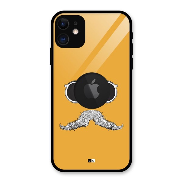 Goggle Man Glass Back Case for iPhone 11 Logo Cut