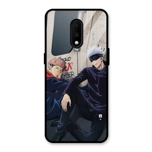 Gojo Itadori Travel Glass Back Case for OnePlus 7