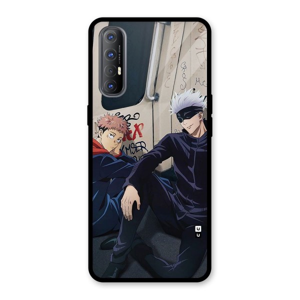 Gojo Itadori Travel Glass Back Case for Oppo Reno3 Pro