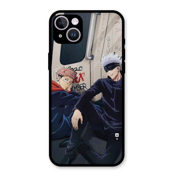 Gojo Itadori Travel Glass Back Case for iPhone 14 Plus