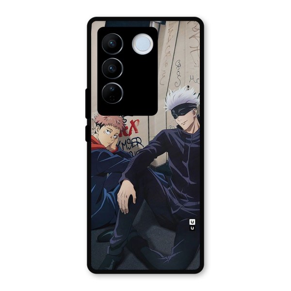 Gojo Itadori Travel Metal Back Case for Vivo V27 Pro