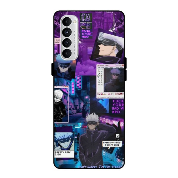 Gojo Quotes Bundle Metal Back Case for Oppo Reno4 Pro