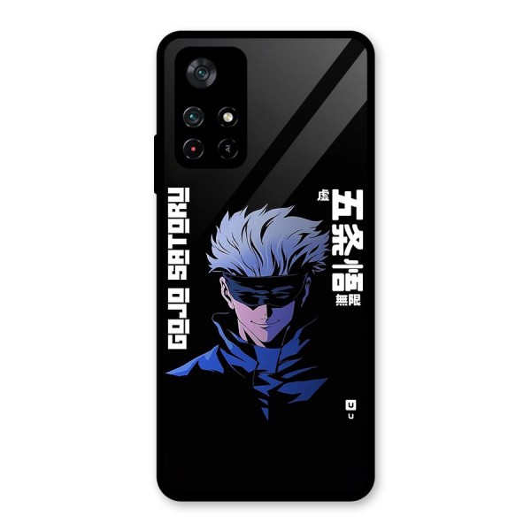 Gojo Sataru Smiles Glass Back Case for Poco M4 Pro 5G