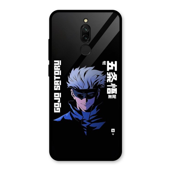 Gojo Sataru Smiles Glass Back Case for Redmi 8