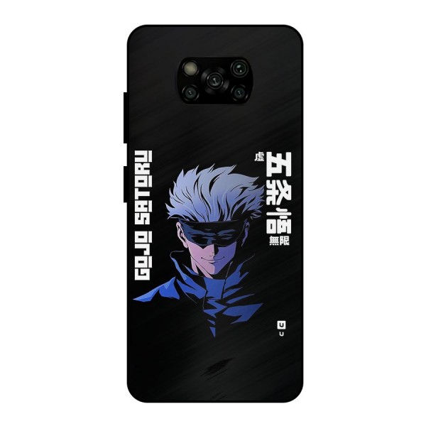 Gojo Sataru Smiles Metal Back Case for Poco X3