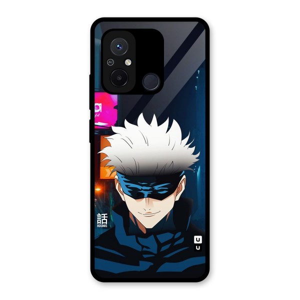 Gojo Smiles Glass Back Case for Redmi 12C