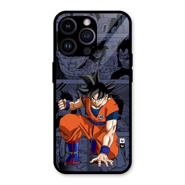 Goku Manga Art Glass Back Case for iPhone 14 Pro Max