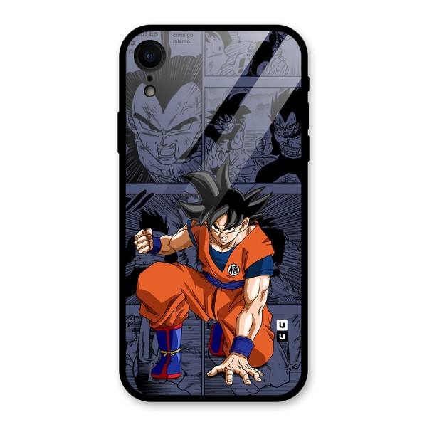Goku Manga Art Glass Back Case for iPhone XR