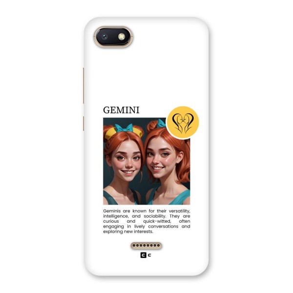 Golden Gemini Back Case for Redmi 6A