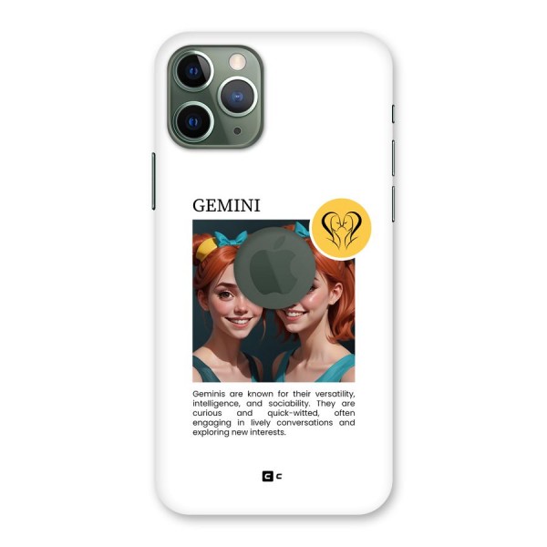 Golden Gemini Back Case for iPhone 11 Pro Logo Cut