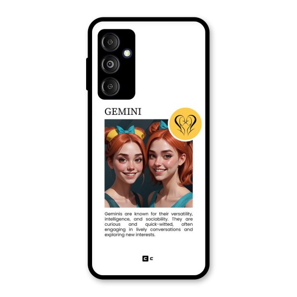 Golden Gemini Glass Back Case for Galaxy M14 5G