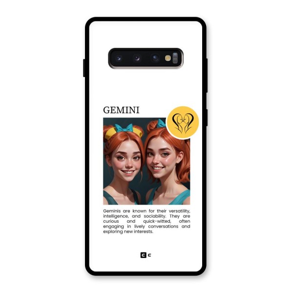 Golden Gemini Glass Back Case for Galaxy S10 Plus