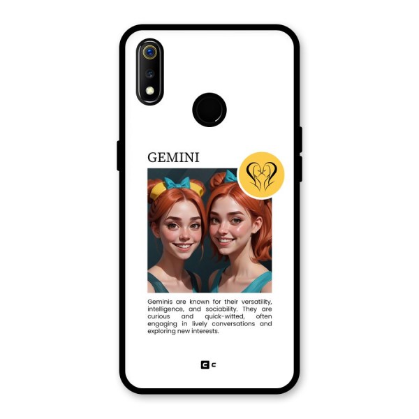 Golden Gemini Glass Back Case for Realme 3