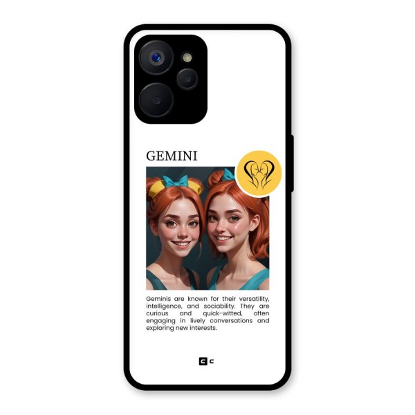 Golden Gemini Glass Back Case for Realme 9i 5G