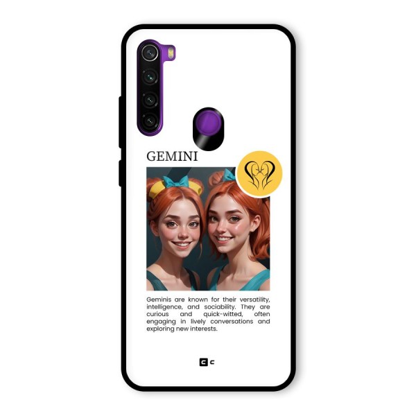 Golden Gemini Glass Back Case for Redmi Note 8