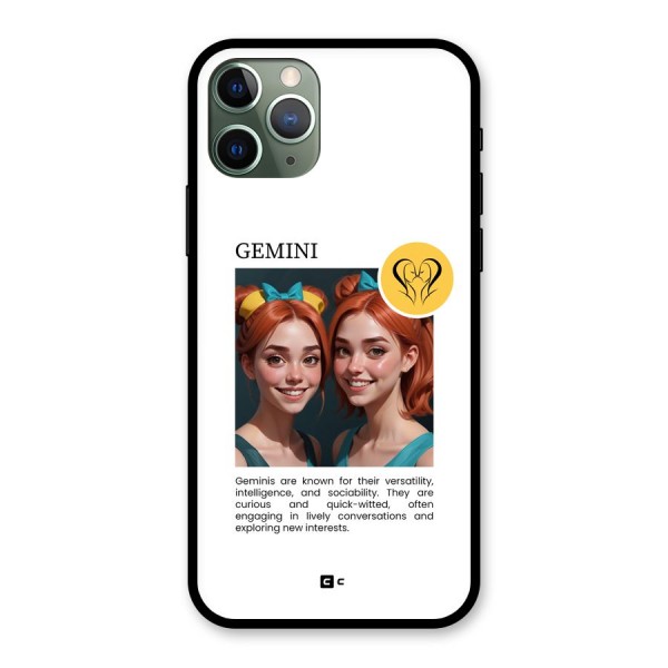 Golden Gemini Glass Back Case for iPhone 11 Pro