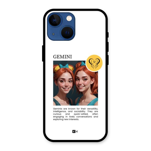 Golden Gemini Glass Back Case for iPhone 13 Mini
