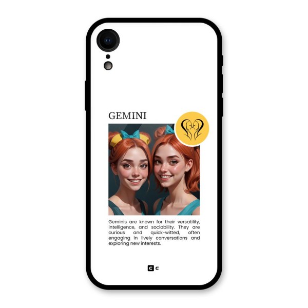 Golden Gemini Glass Back Case for iPhone XR