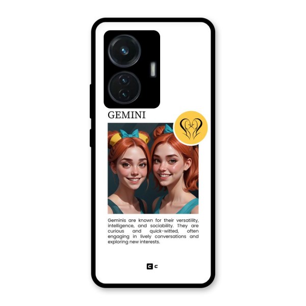 Golden Gemini Glass Back Case for iQOO Z6 44W