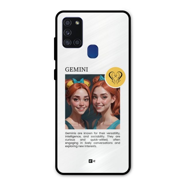 Golden Gemini Metal Back Case for Galaxy A21s