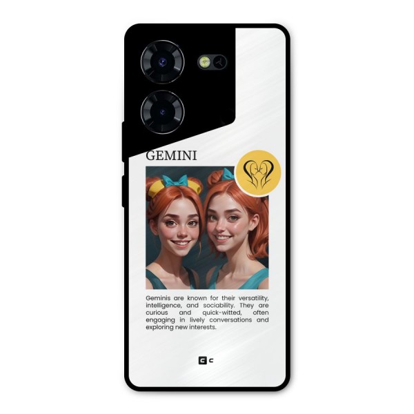 Golden Gemini Metal Back Case for Tecno Pova 5 Pro 5G