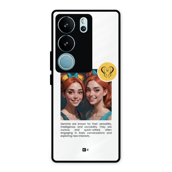 Golden Gemini Metal Back Case for Vivo V29