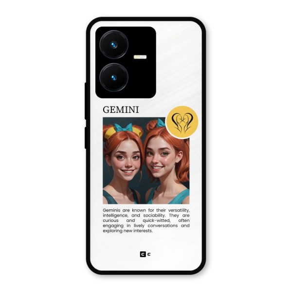Golden Gemini Metal Back Case for Vivo Y22