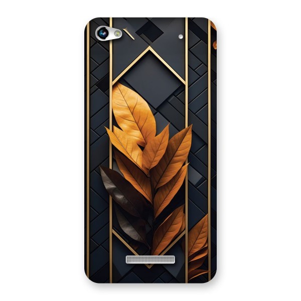 Golden Leaf Pattern Back Case for Canvas Hue 2 A316